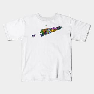 Spirograph Patterned Timor-leste Municipalities Map Kids T-Shirt